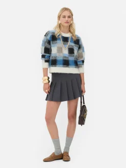 Pull Brossé à Carreaux Rita Ora