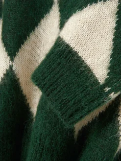 Pull En Maille à Col En V Et Motif Losanges Rita Ora