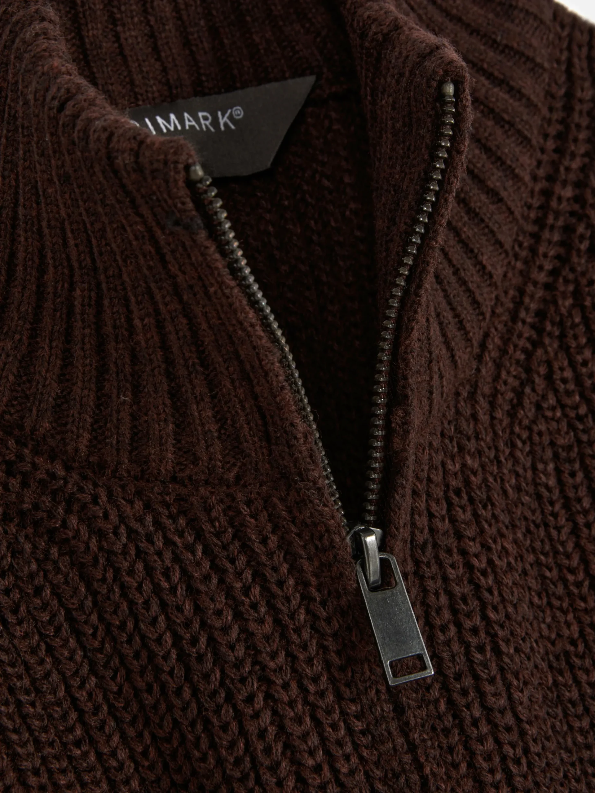 Pull En Maille Côtelée à Col Zippé