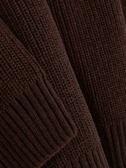 Pull En Maille Côtelée à Col Zippé