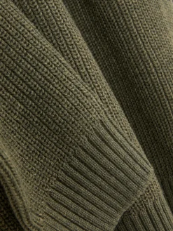 Pull En Maille Côtelée à Col Zippé