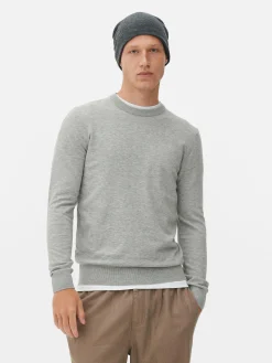 Pull En Maille Fine à Col Ras-du-cou