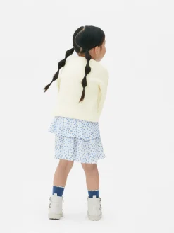 Pull En Maille Torsadée à Fleurs Brodées