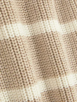 Pull Rayé à Col Cheminée