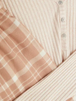 Pyjama à Manches Longues Avec Bas à Carreaux