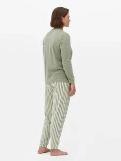 Pyjama à Manches Longues Et à Message