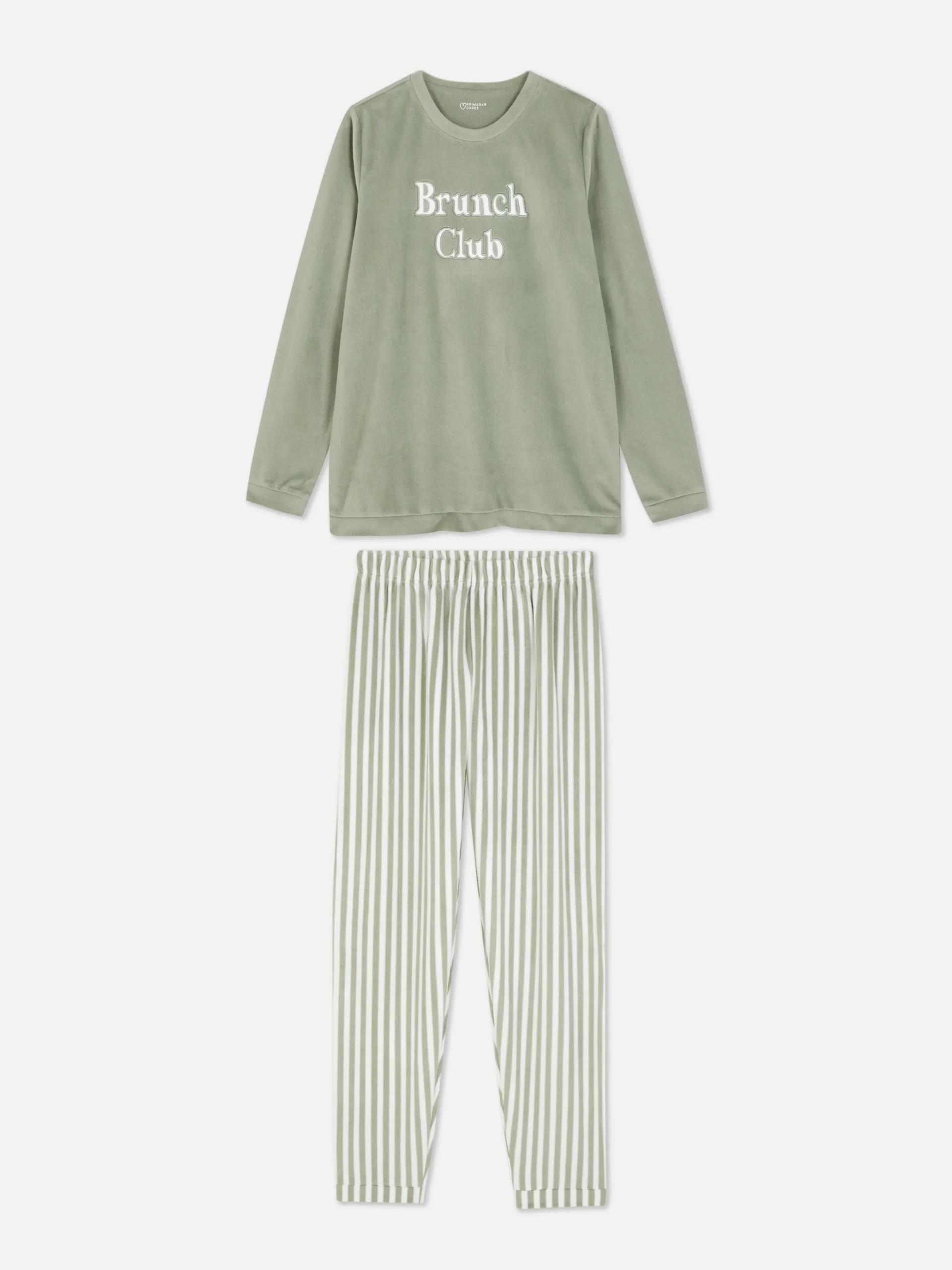 Pyjama à Manches Longues Et à Message