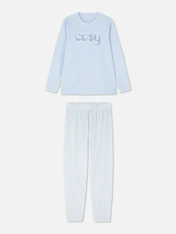 Pyjama à Manches Longues Et à Message