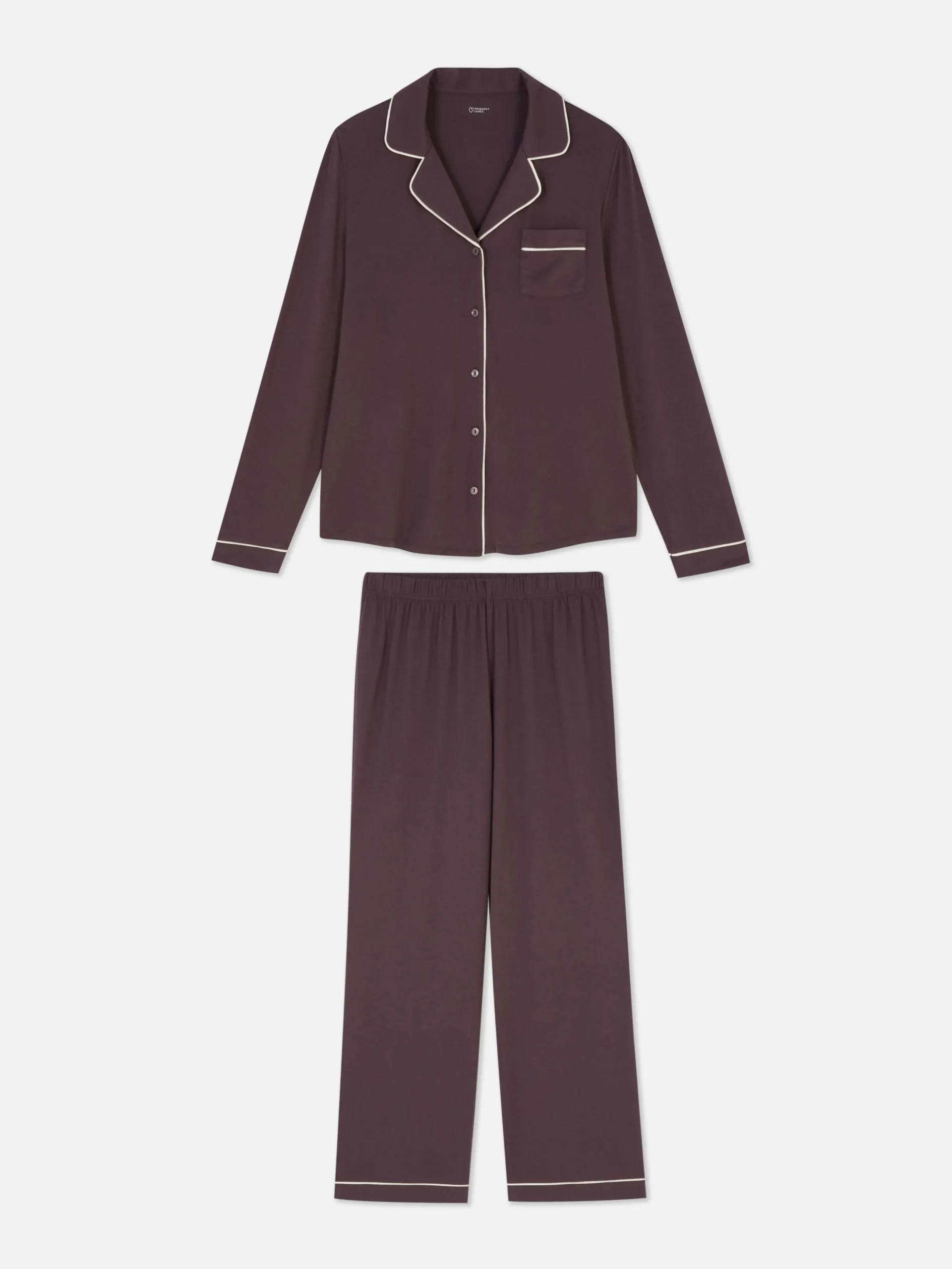 Pyjama Boyfriend En Jersey à Manches Longues