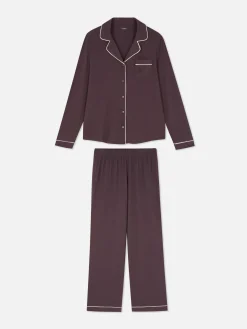 Pyjama Boyfriend En Jersey à Manches Longues