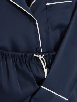 Pyjama Chemise à Manches Longues En Satin