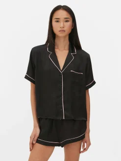 Pyjama Chemise De Nuit Et Short En Satin