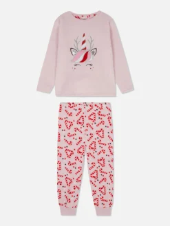 Pyjama De Noël En Molleton à Motif Licorne