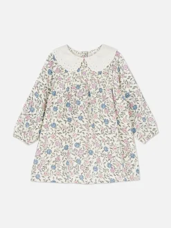 Robe à Col Et à Motif Floral