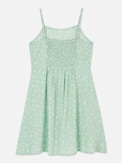 Robe à Fines Bretelles Et à Motifs