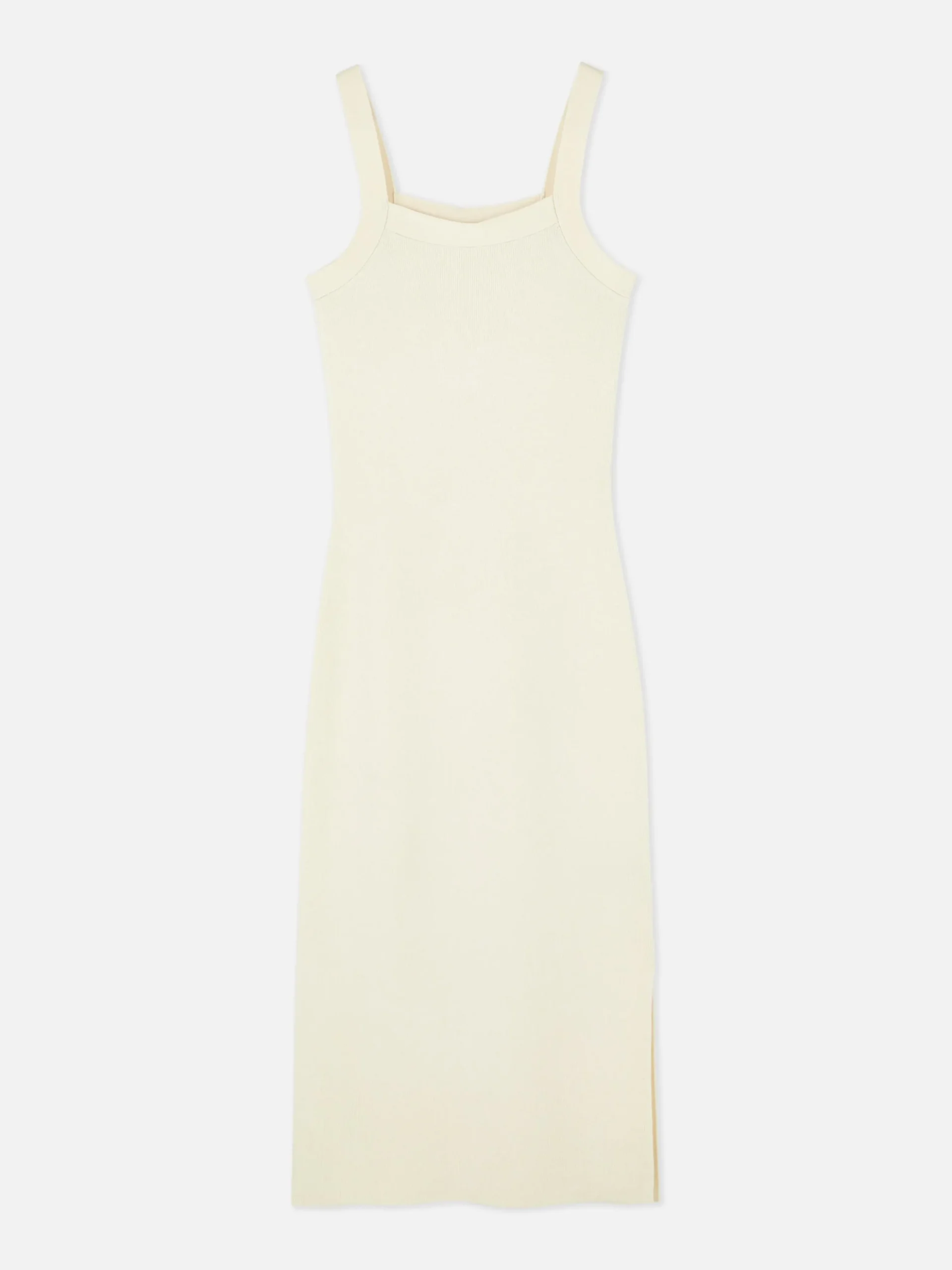 Robe Côtelée à Encolure Carrée