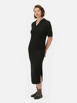 Robe Mi-longue Avec Col En V