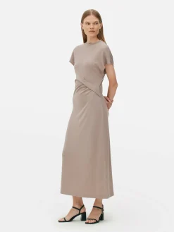 Robe Mi-longue Torsadée En Jersey The Edit