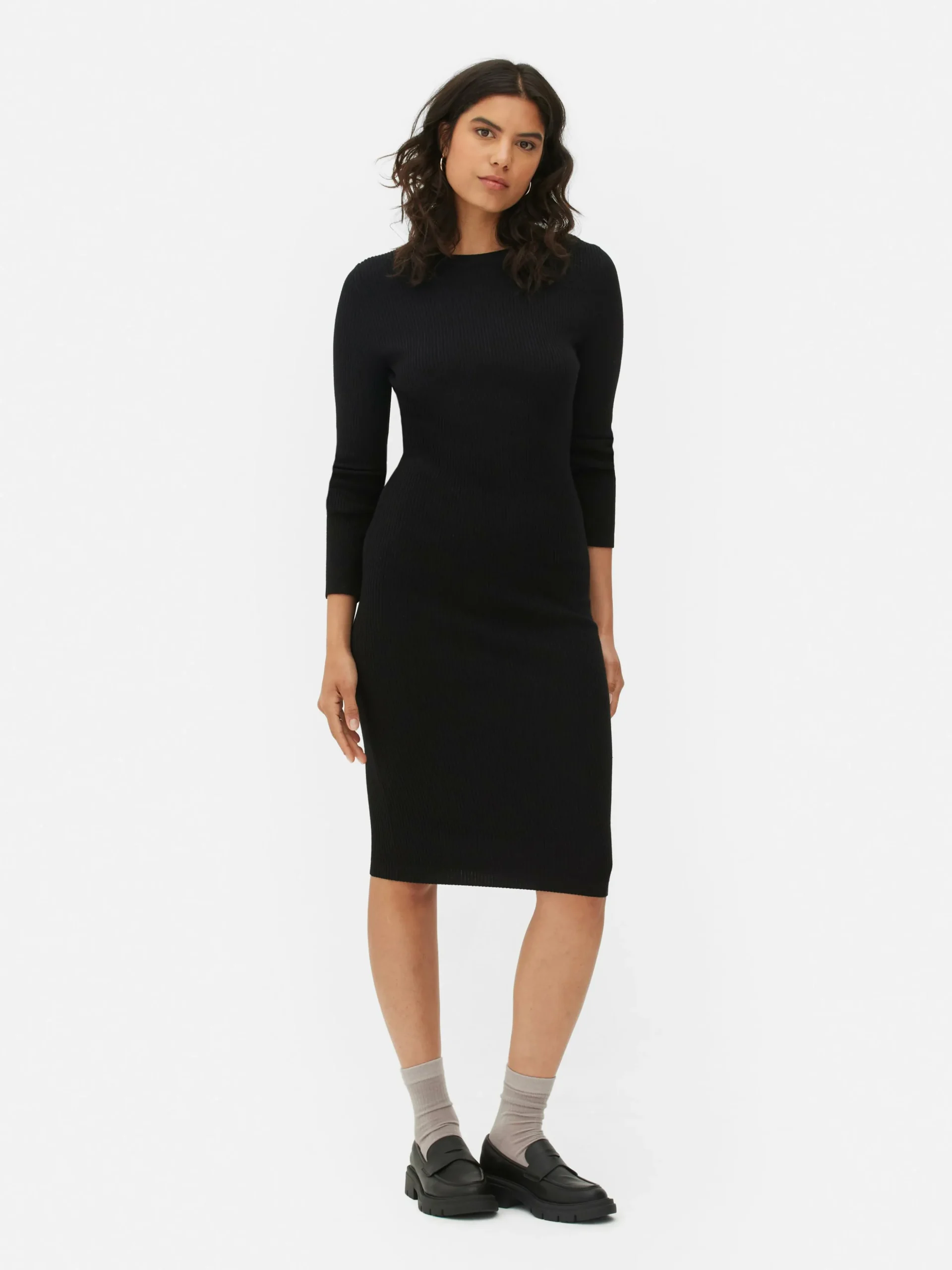 Robe-pull à Col Ras-du-cou Et Manches Longues