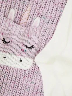 Robe-pull En Tricot Et Collants à Motif Licorne