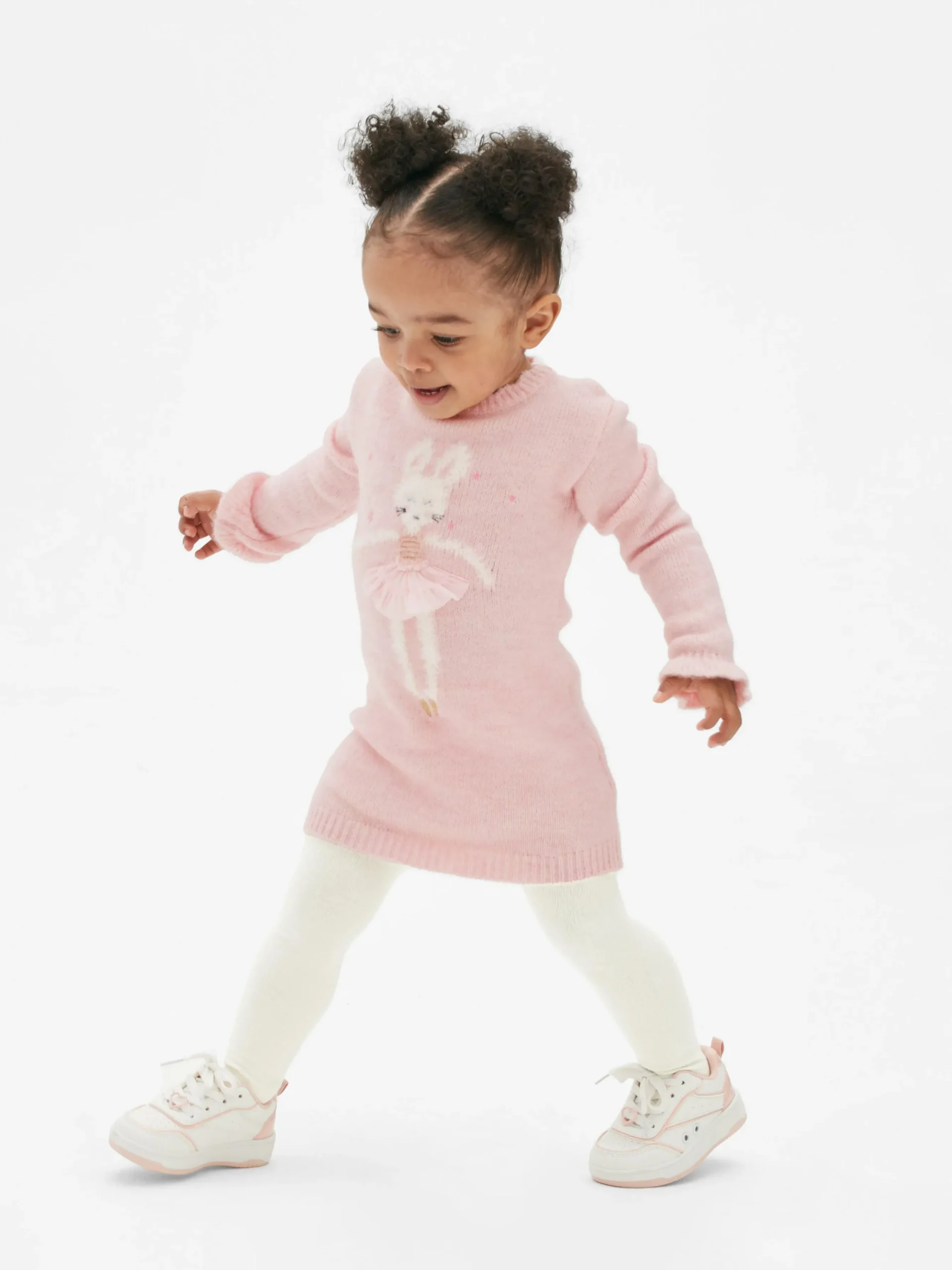 Robe-pull Tricotée à Motif Lapin Et Collants