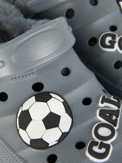 Sabots Doublés De Fausse Fourrure à Motif Football