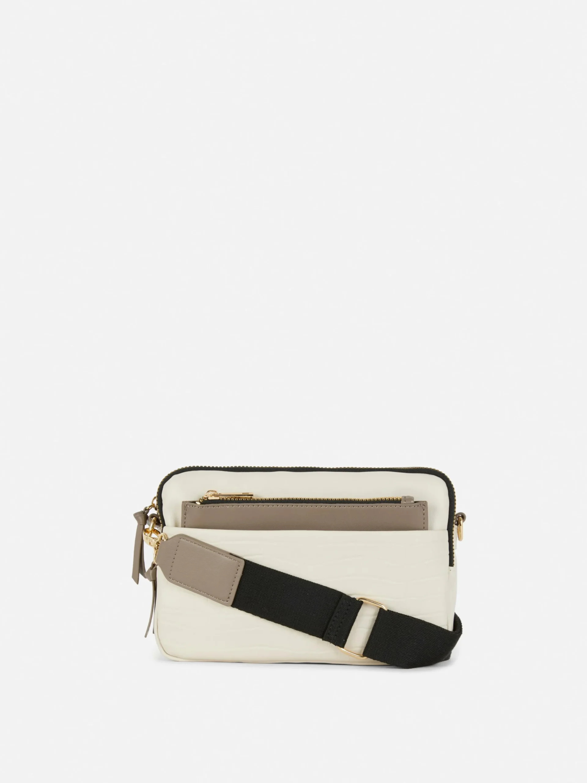 Sac Bandoulière (petit) à Double Zip En Faux Crocodile