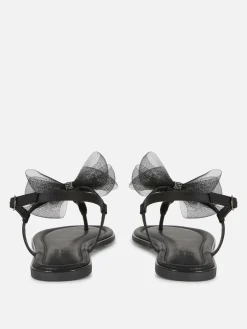 Sandales à Nœud En Maille, Pointure Large