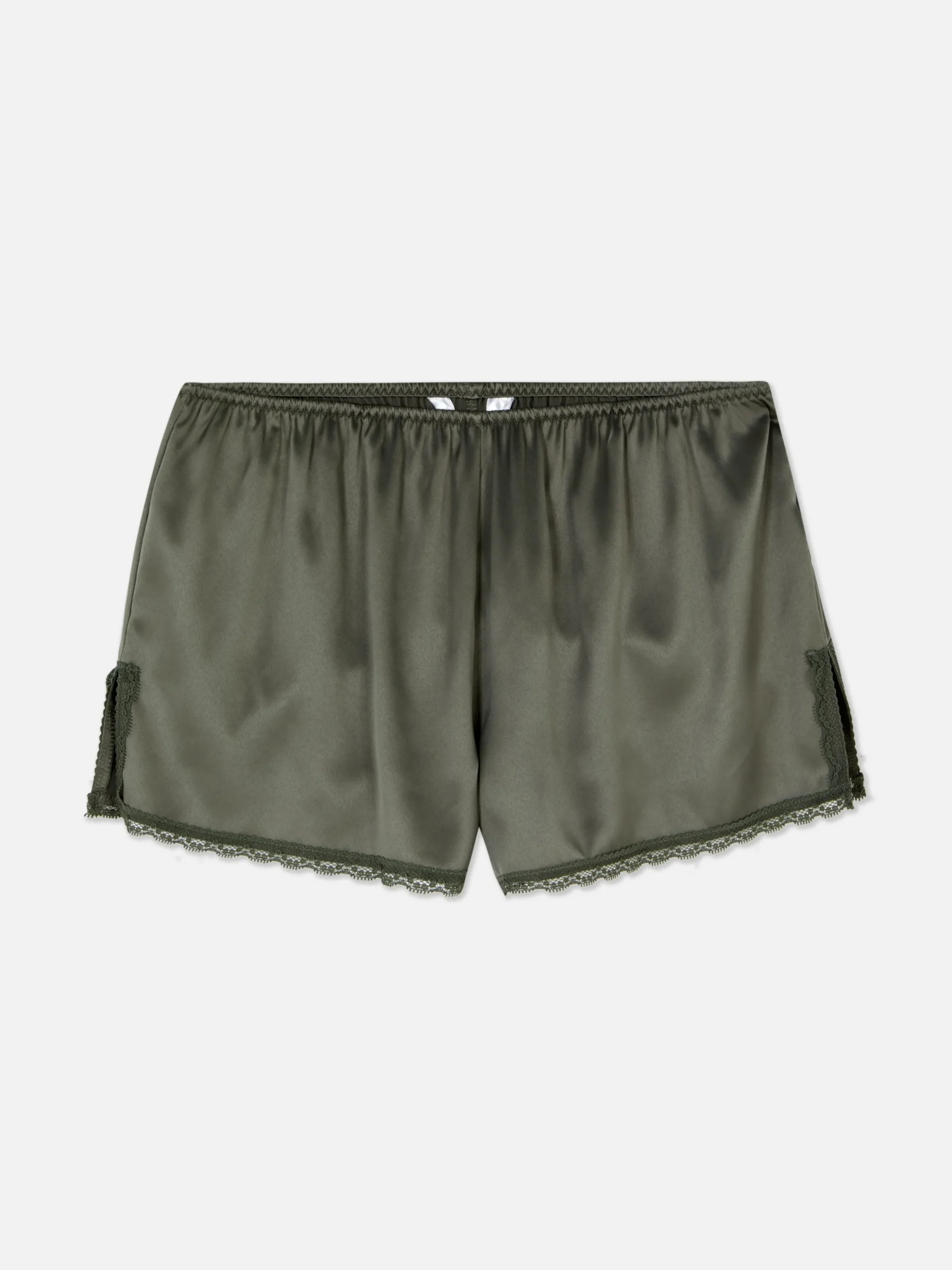 Short De Pyjama En Satin Avec Finitions En Dentelle