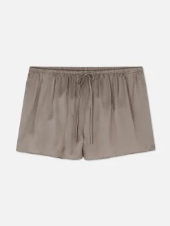 Short De Pyjama En Satin à Nœud Sur Le Devant