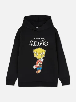 Sweat à Capuche à Motif Briques Super Mario