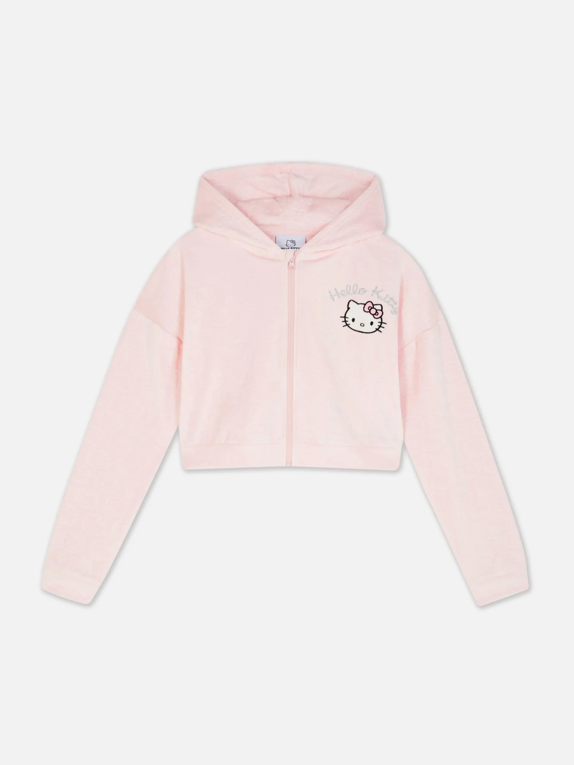 Sweat à Capuche Zippé En Velours à Coordonner Hello Kitty