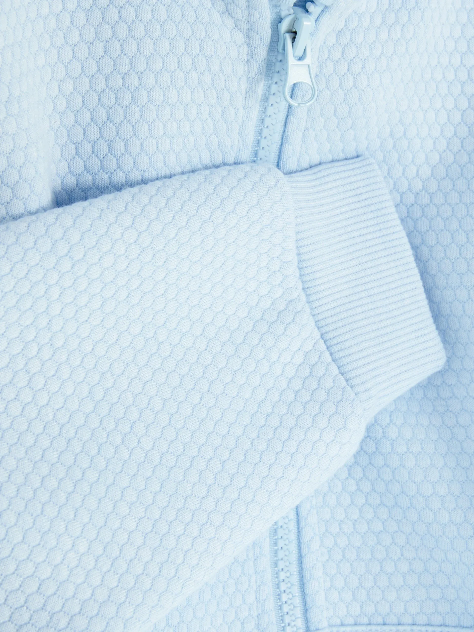 Sweat Zippé Texturé à Capuche