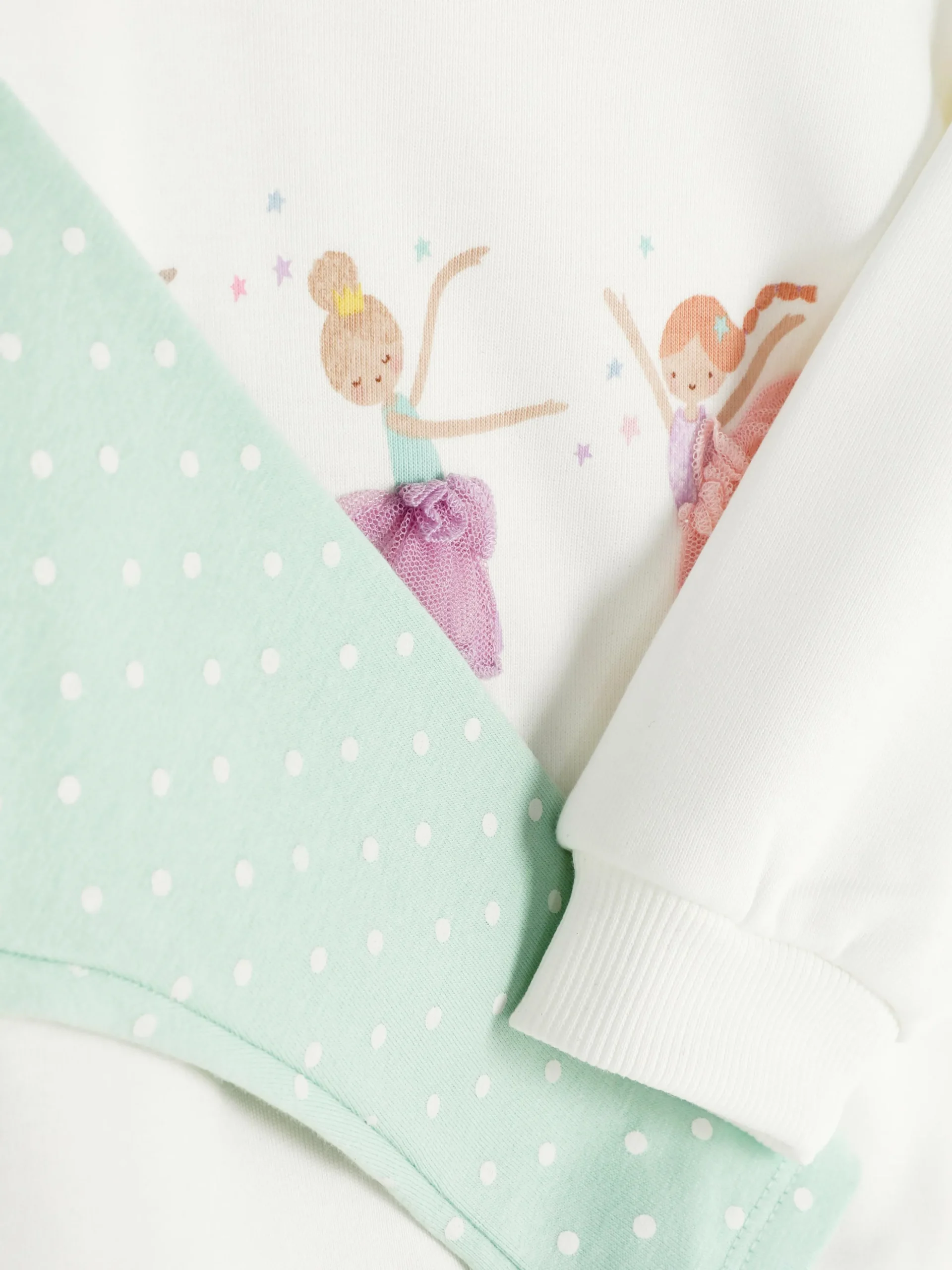 Sweat-shirt à Motif Ballerine Et Legging à Pois