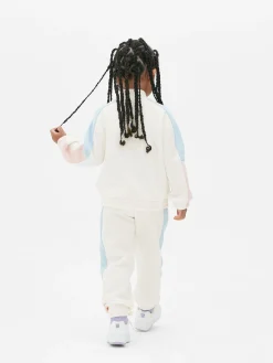 Sweat-shirt Color Block à Encolure Zippée