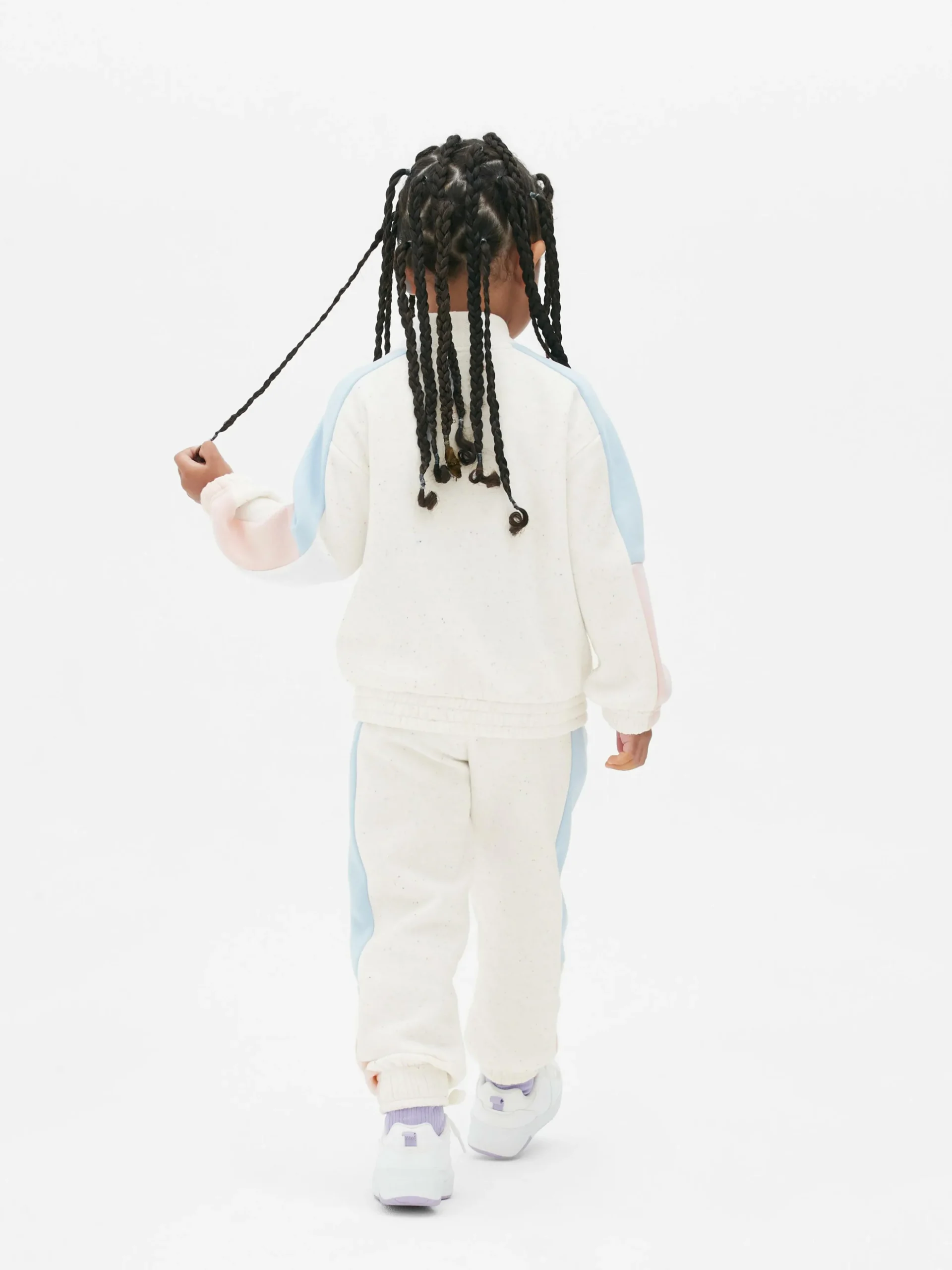 Sweat-shirt Color Block à Encolure Zippée