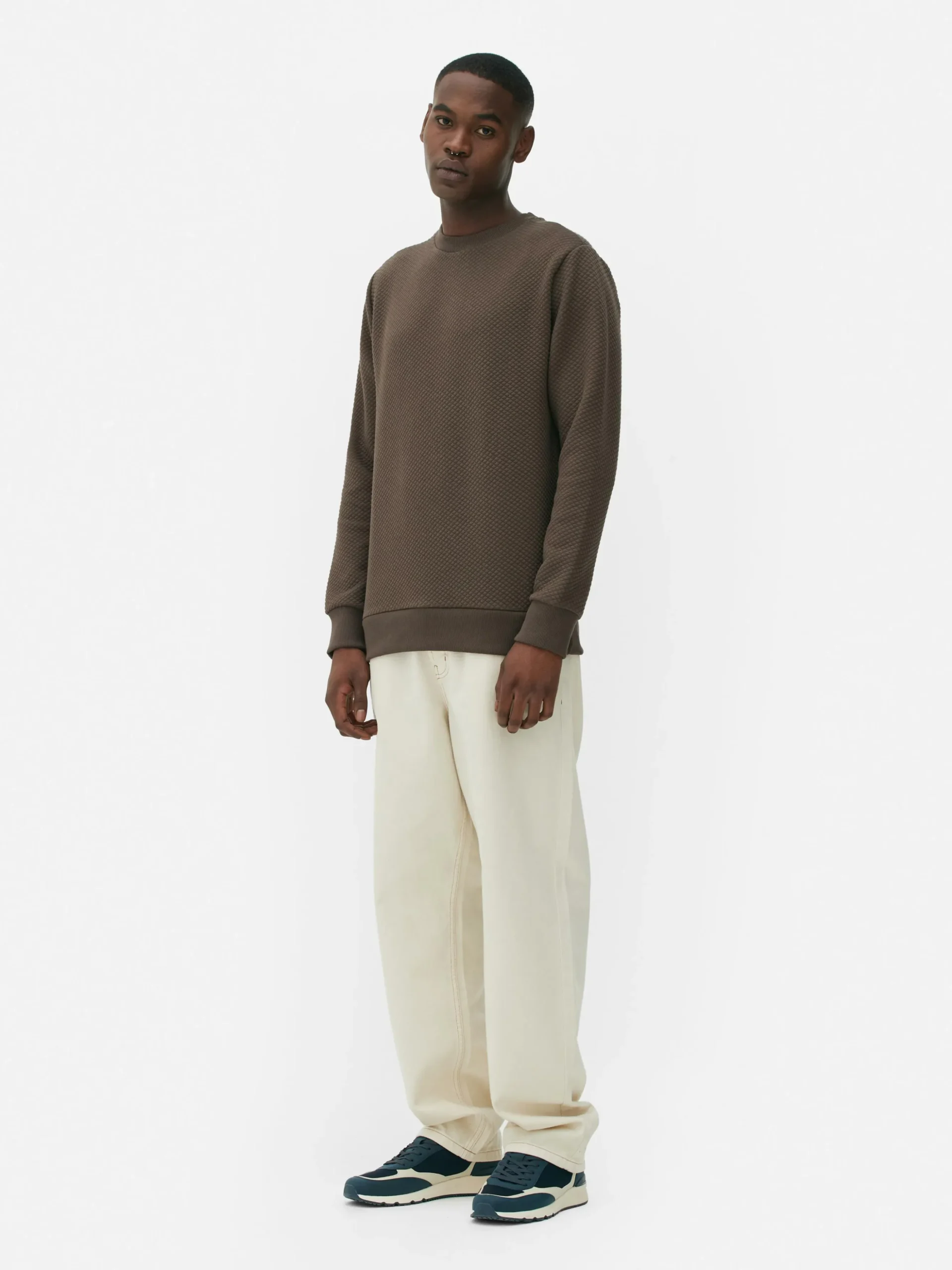 Sweat-shirt Matelassé à Motif Losanges