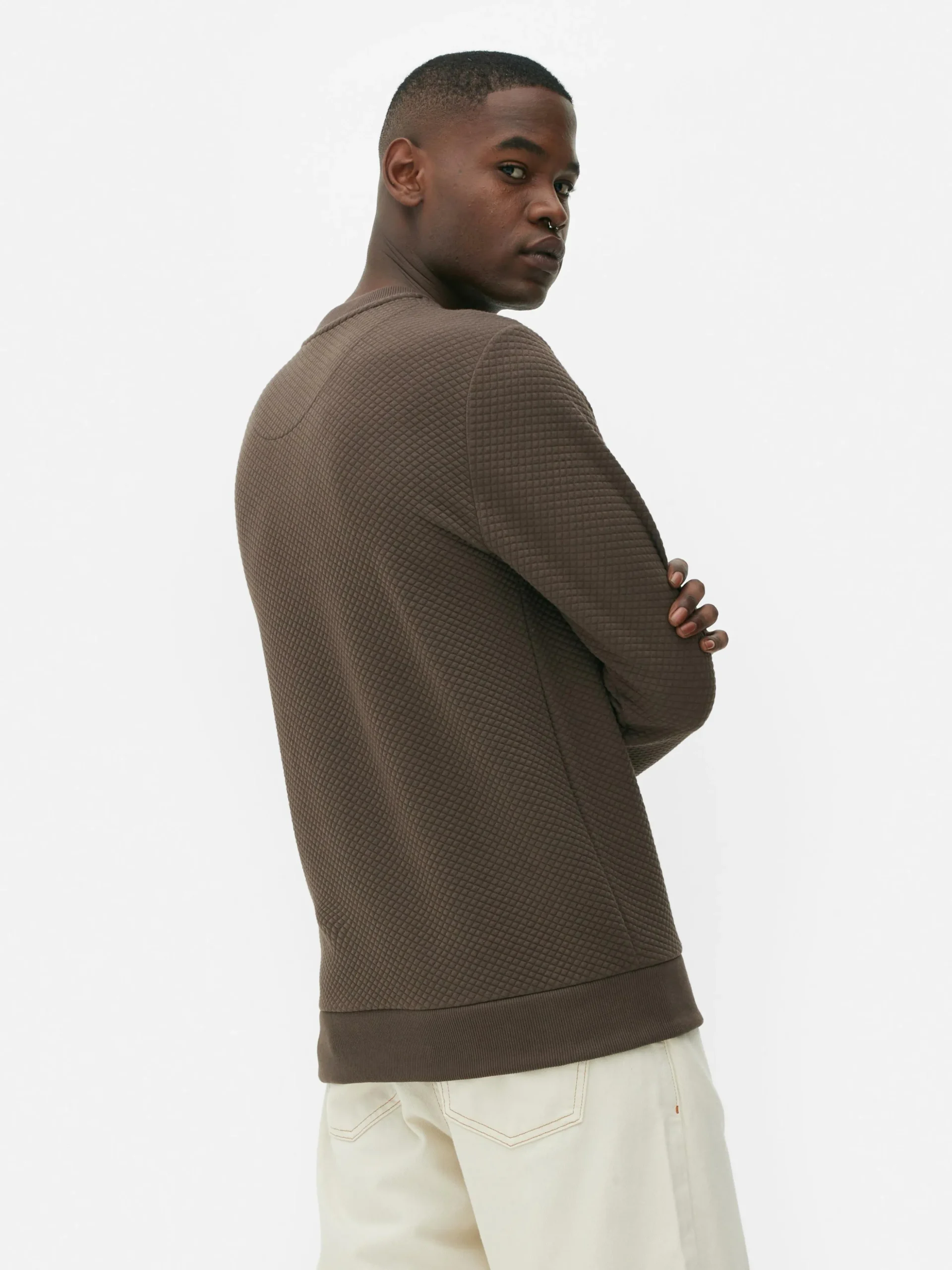 Sweat-shirt Matelassé à Motif Losanges