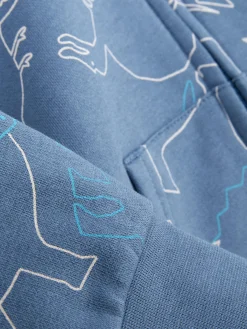 Sweat-shirt Zippé à Capuche Graphique à Coordonner