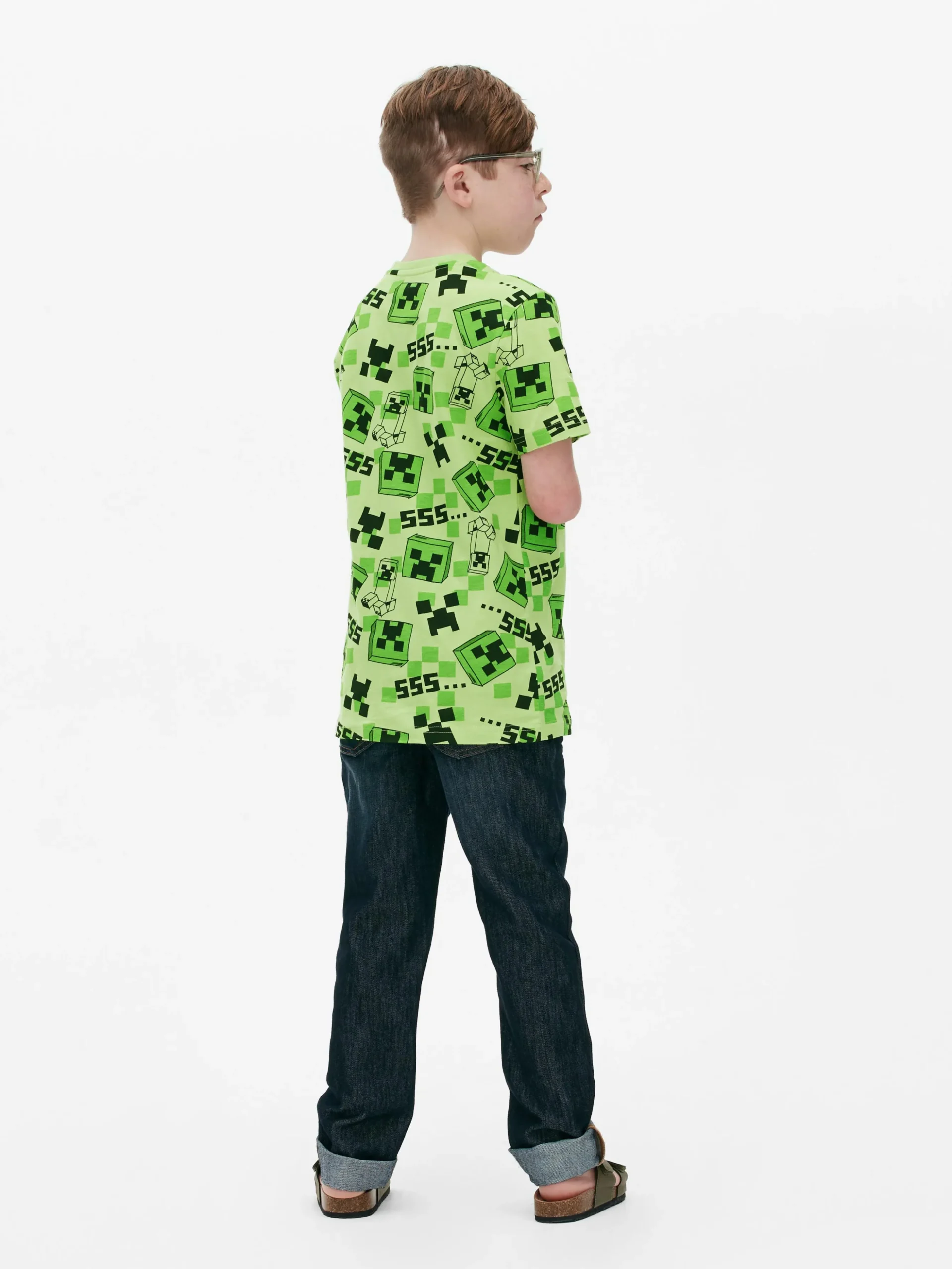 T-shirt à Imprimé Minecraft Creeper