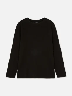 T-shirt à Manches Longues Et à Texture Gaufrée