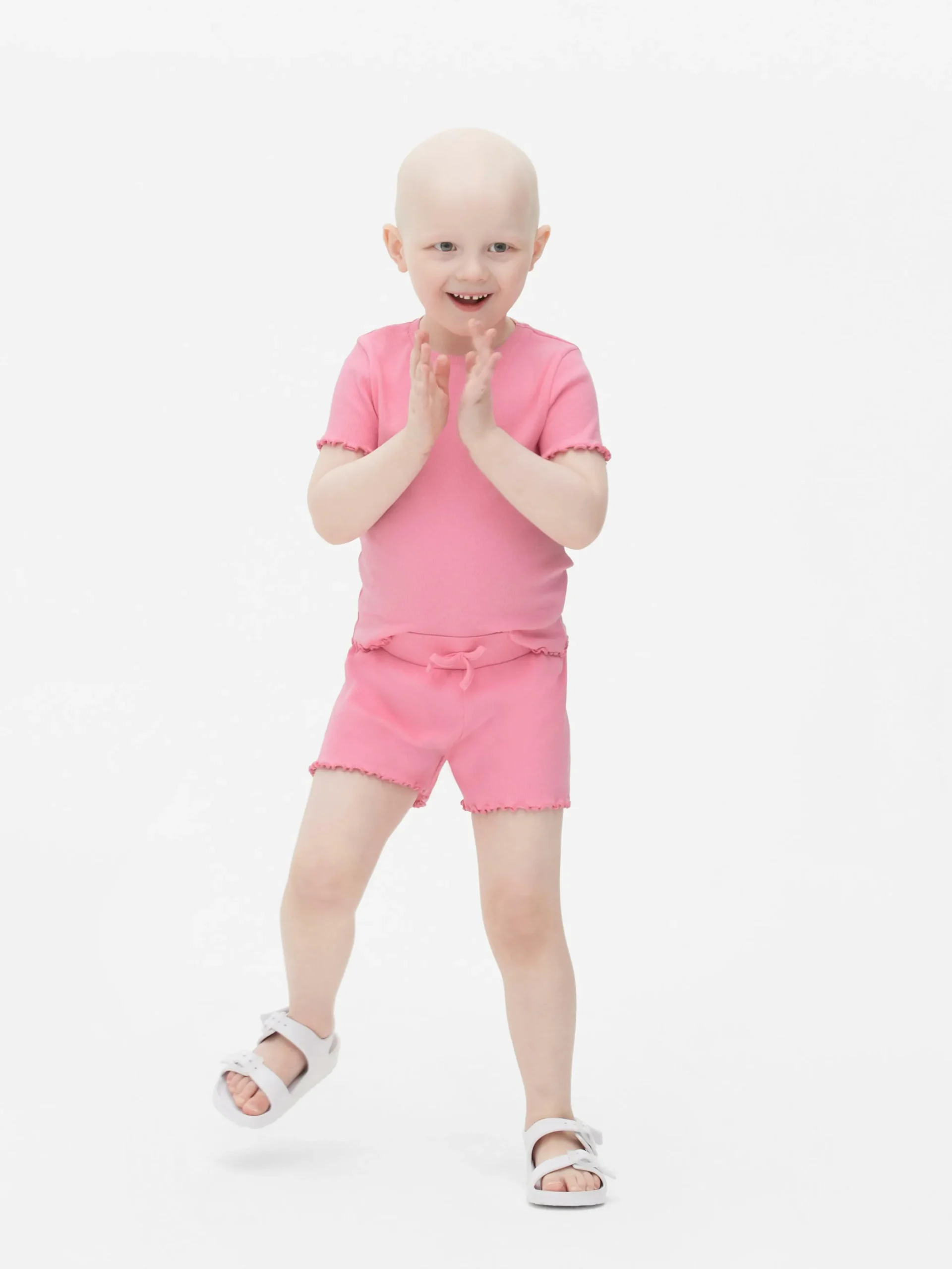 T-shirt Côtelé à Finition Festonnée à Coordonner