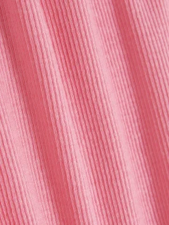 T-shirt Côtelé à Finition Festonnée à Coordonner