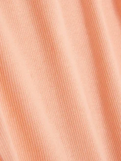 T-shirt Côtelé à Finition Festonnée à Coordonner