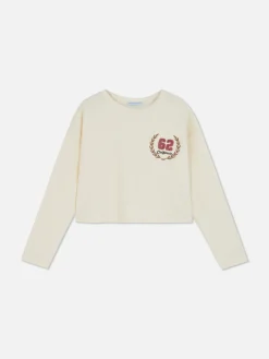 T-shirt Côtelé à Manches Longues