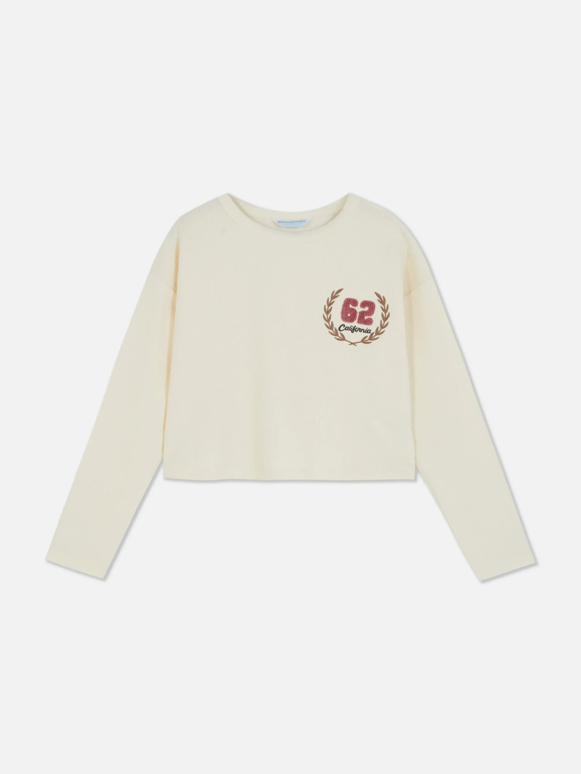 T-shirt Côtelé à Manches Longues