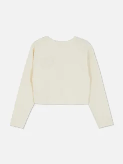 T-shirt Côtelé à Manches Longues