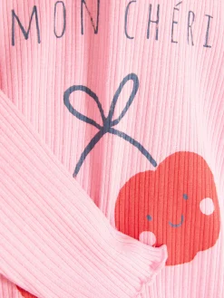 T-shirt Imprimé à Ourlet Ondulé