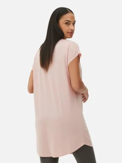 T-shirt Long à Col Ras-du-cou