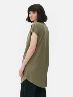 T-shirt Long à Col Ras-du-cou